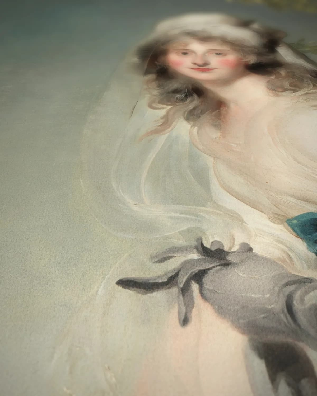 Portret van Catherine Grey, Lady Manners op geweven fluweel, uitsnede 3 van 3