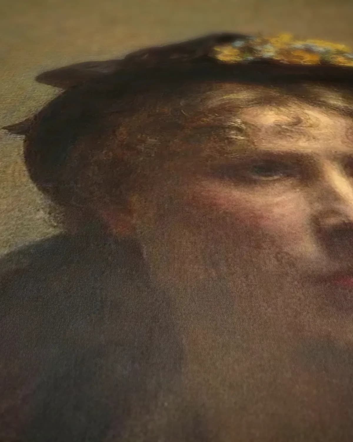 Portret van Charlotte Dubourg op geweven fluweel, uitsnede 3 van 3