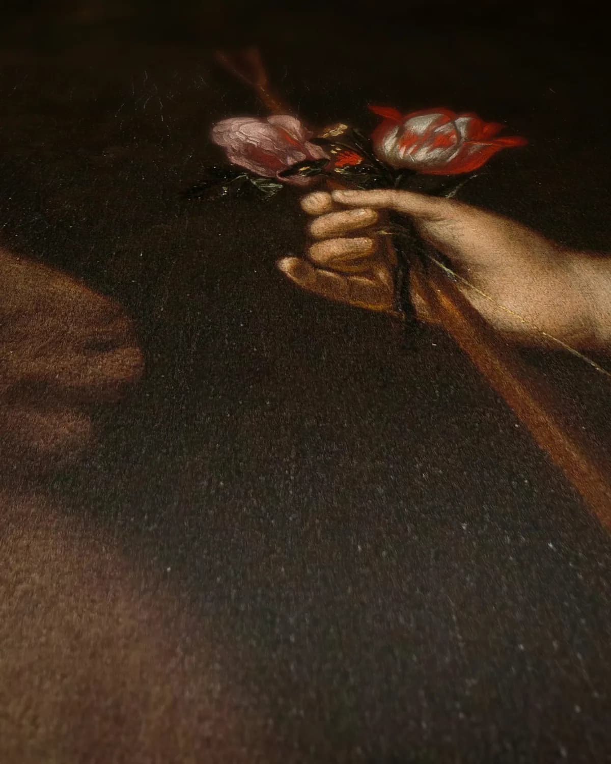 Portret van Clara Alewijn op geweven fluweel, uitsnede 1 van 3