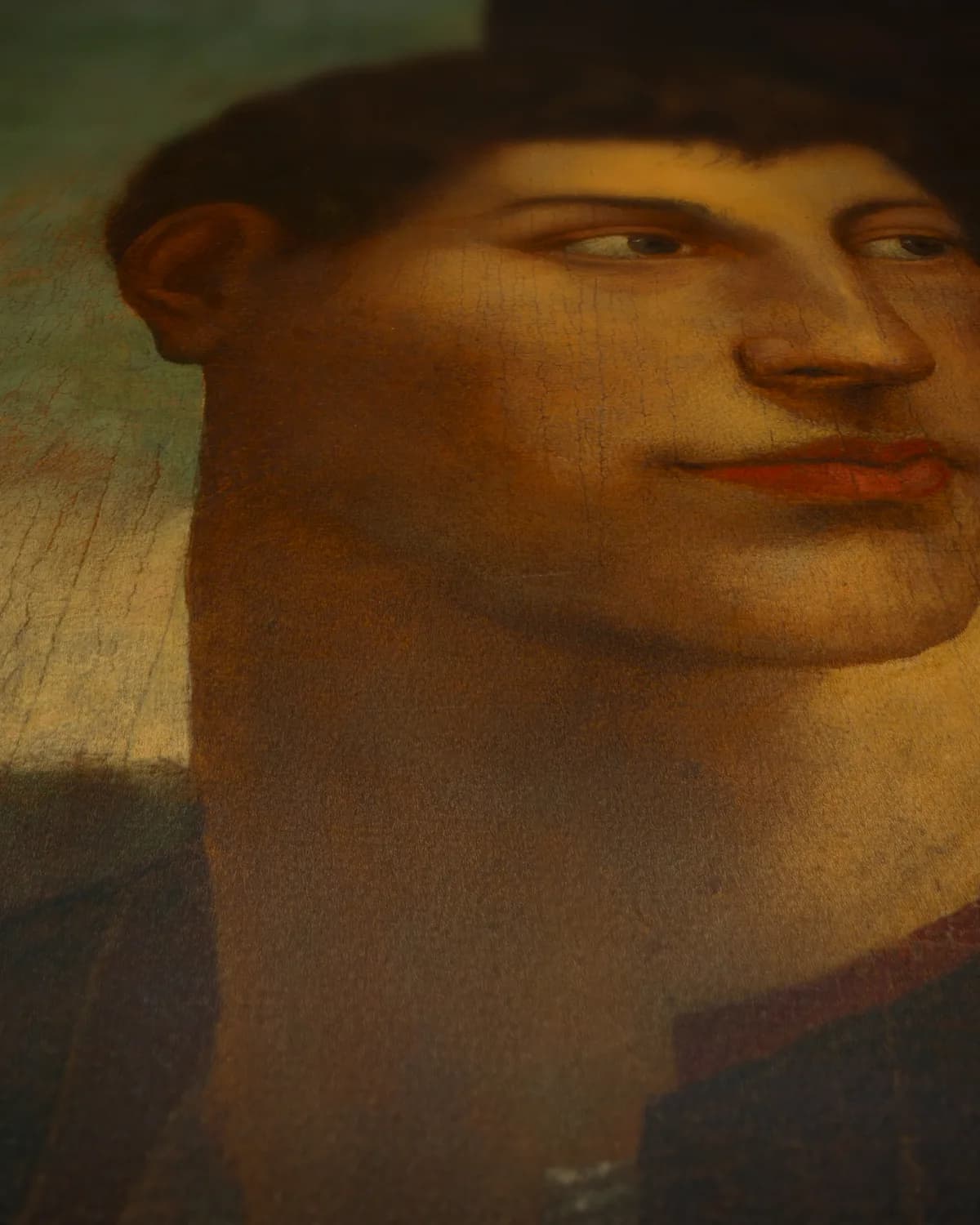 Portret van een jongeman op geweven fluweel, uitsnede 3 van 3