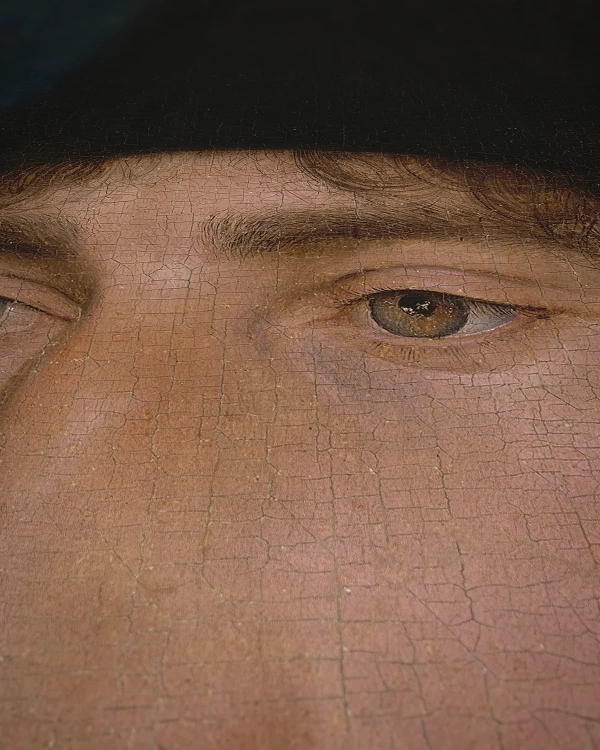 Portret van een man met een pijl op geweven fluweel, uitsnede 3 van 3