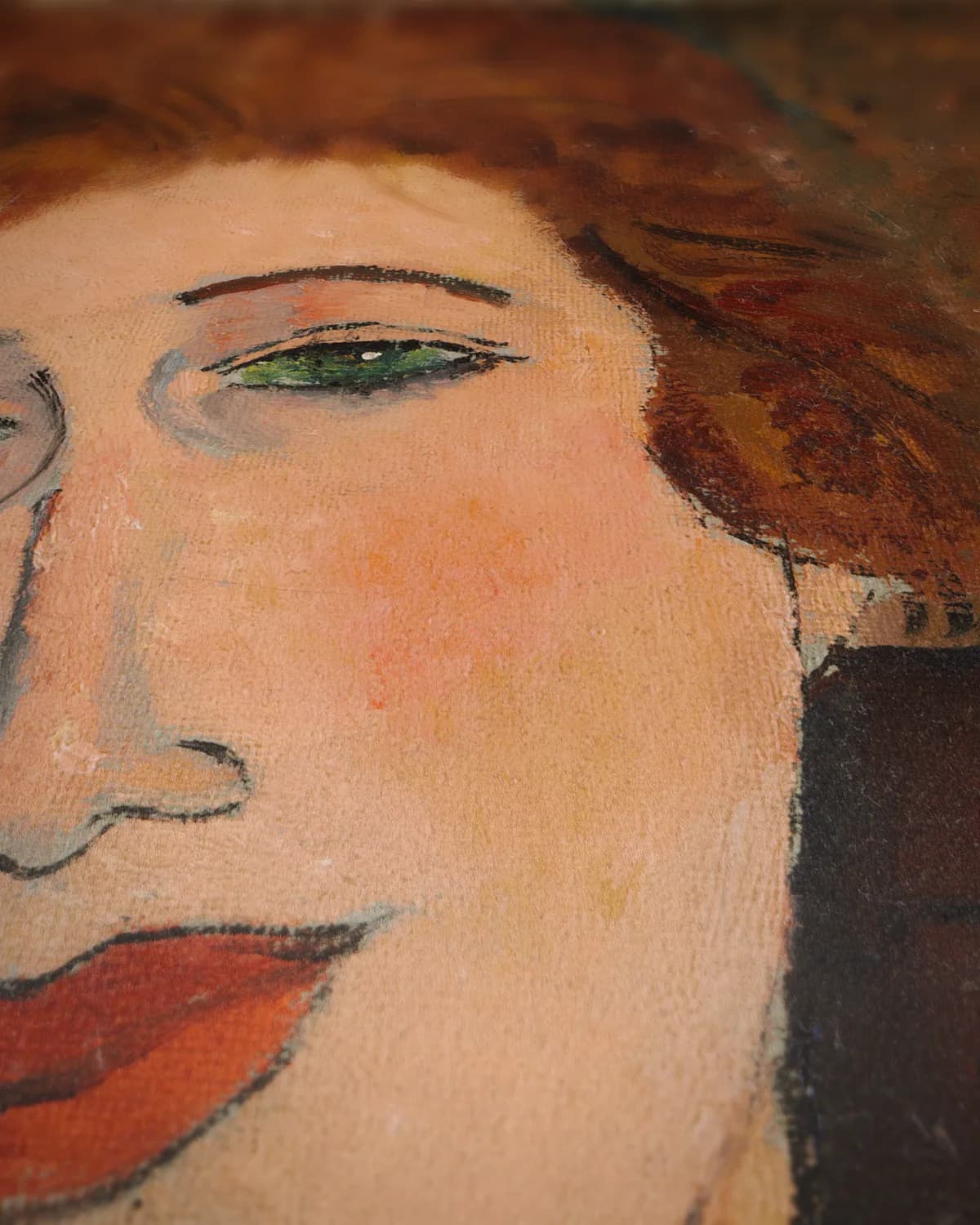 Portret van een vrouw op geweven fluweel, uitsnede 3 van 3