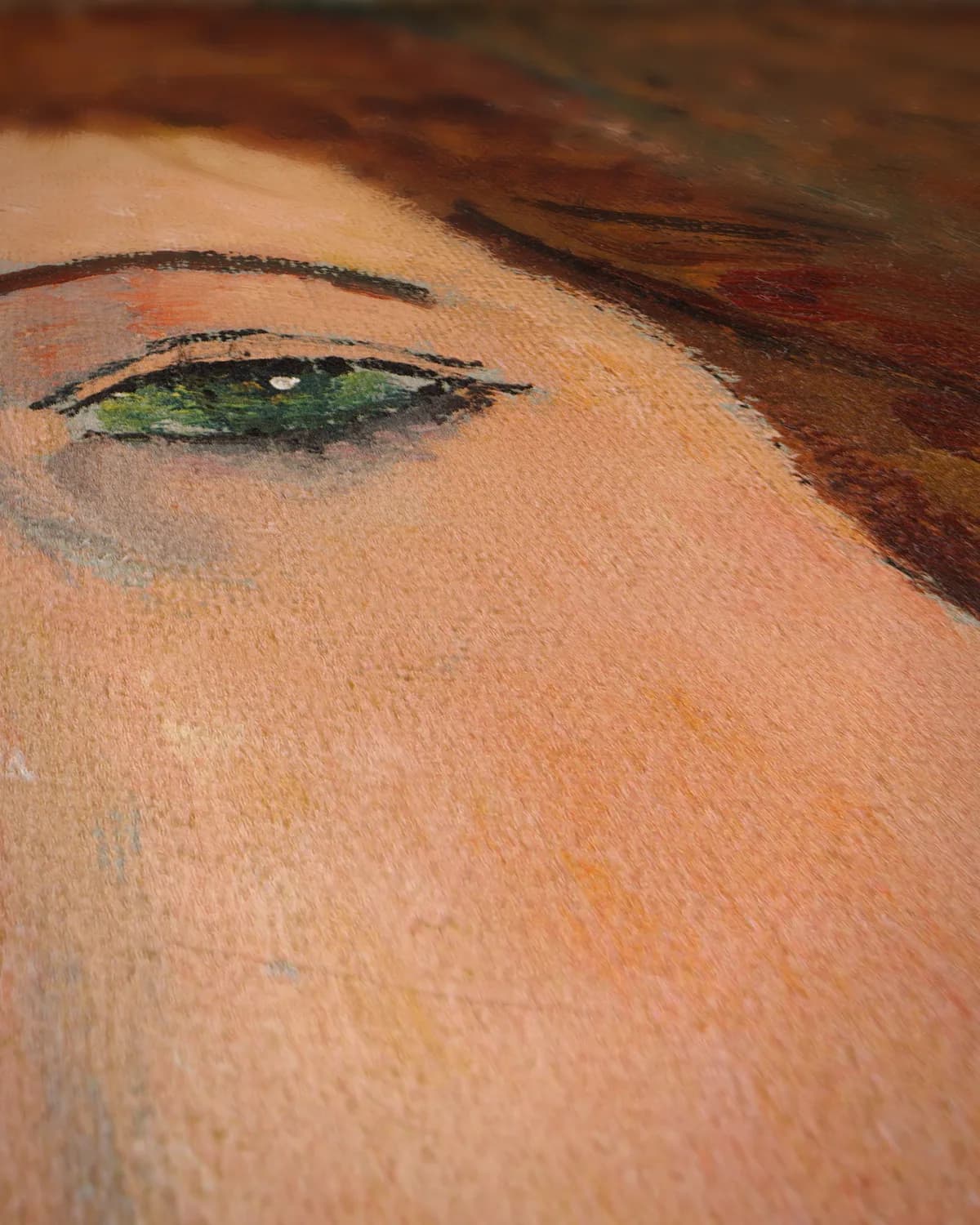 Portret van een vrouw op geweven fluweel, uitsnede 2 van 3