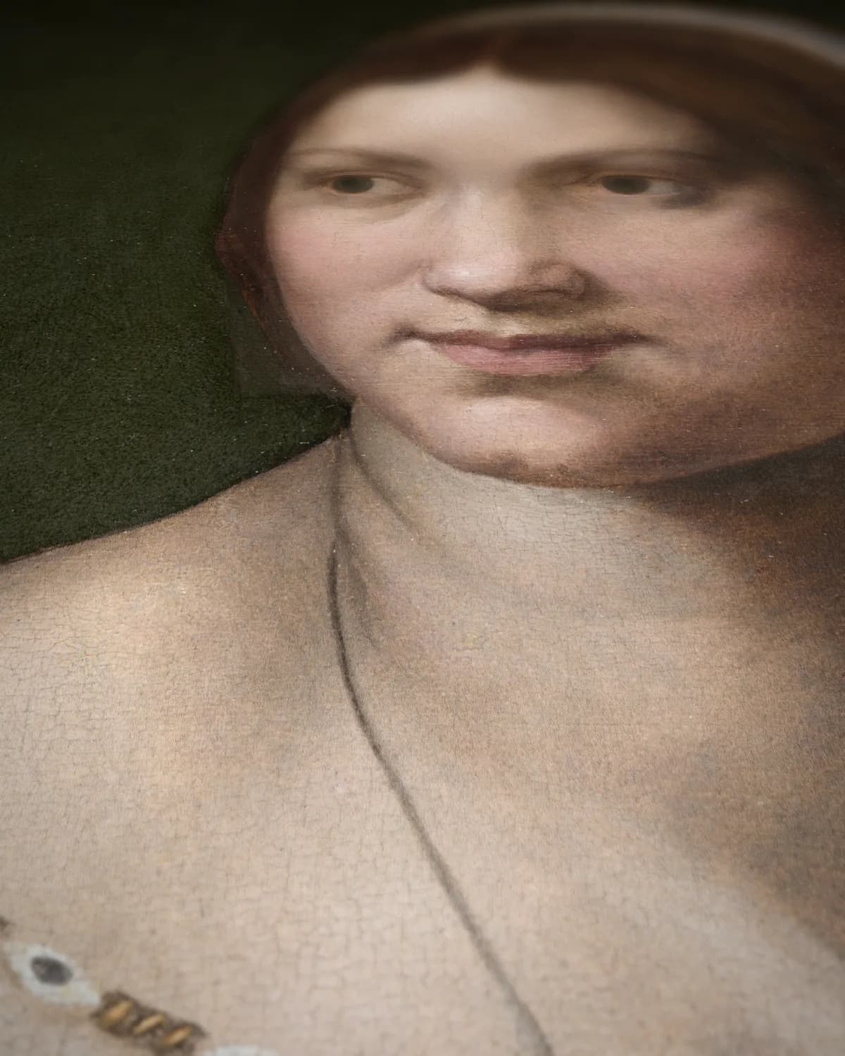 Portret van een vrouw op geweven fluweel, uitsnede 3 van 3