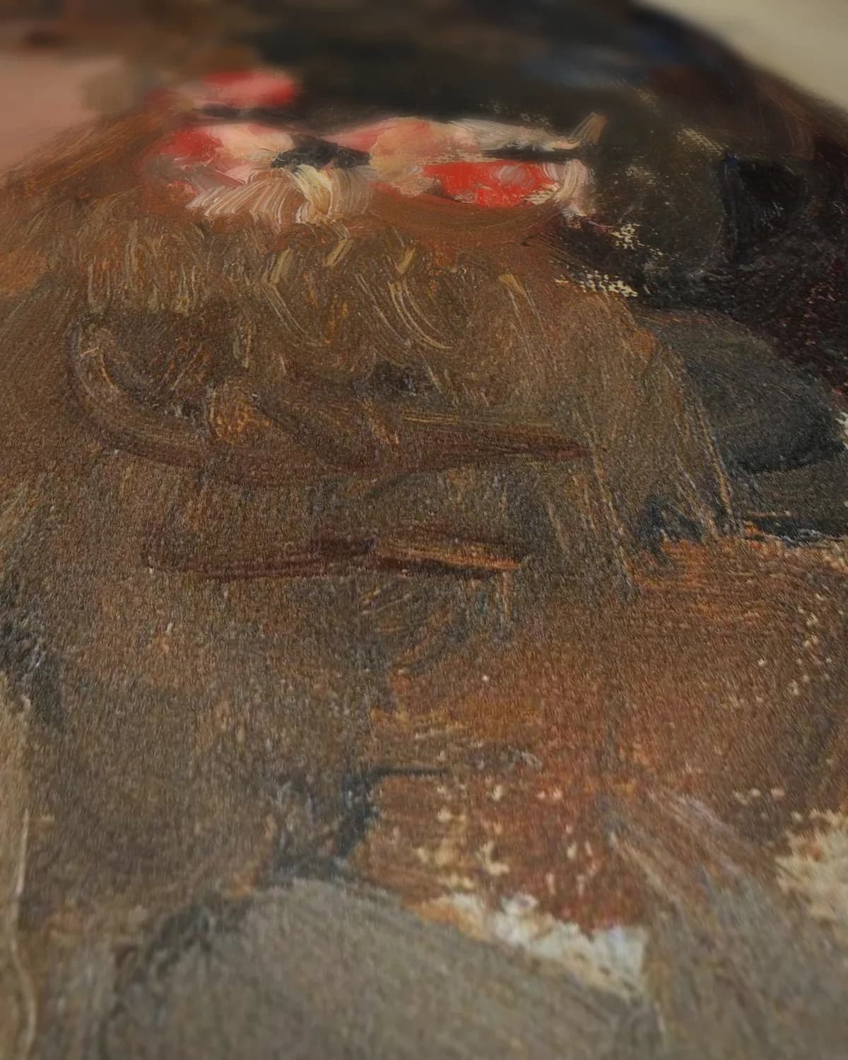 Portret van een vrouw op geweven fluweel, uitsnede 1 van 3