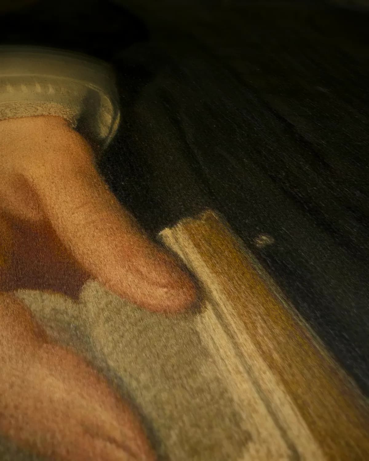 Portret van een vrouw, vermoedelijk Elsje van Houweningen op geweven fluweel, uitsnede 2 van 3