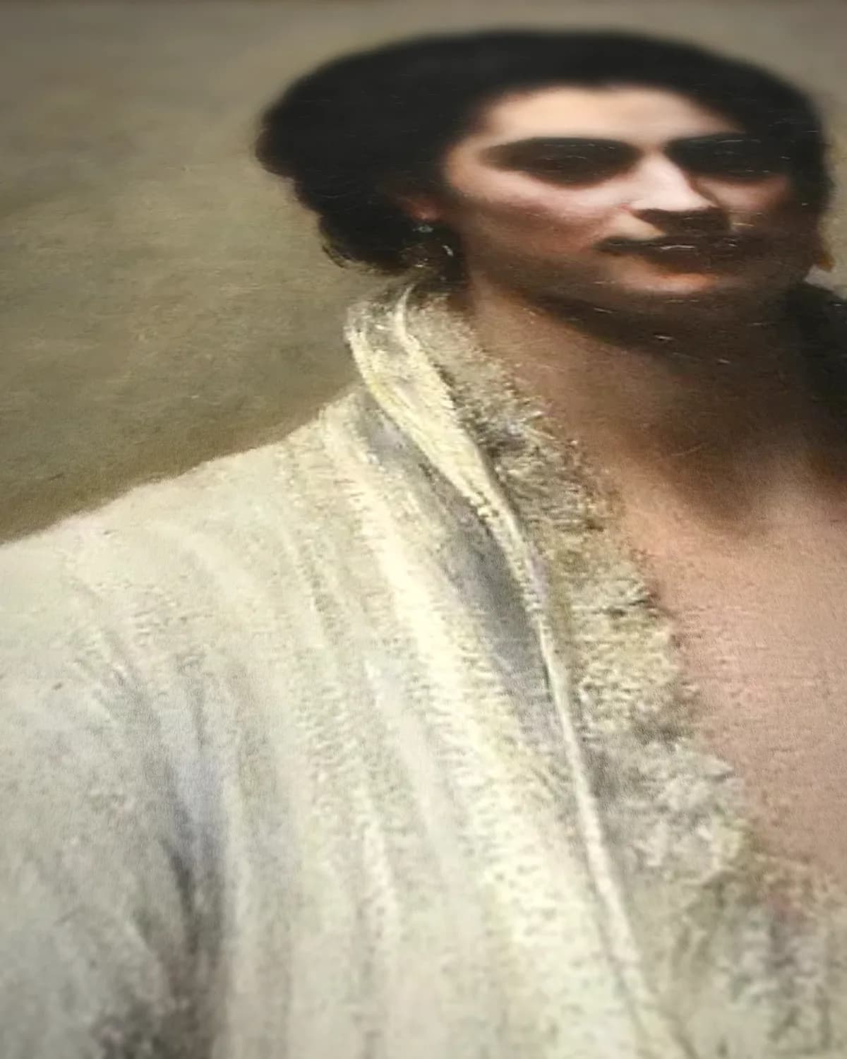 Portret van Eva Callimachi-Catargi op geweven fluweel, uitsnede 3 van 3