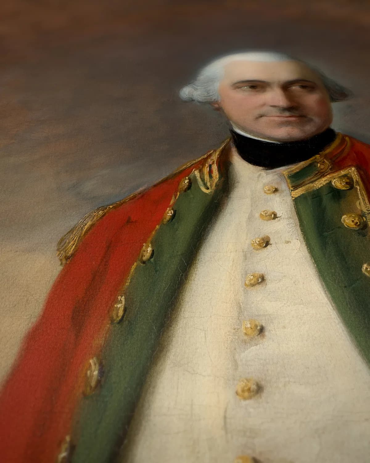 Portret van George Pitt, eerste baron Rivers op geweven fluweel, uitsnede 3 van 3