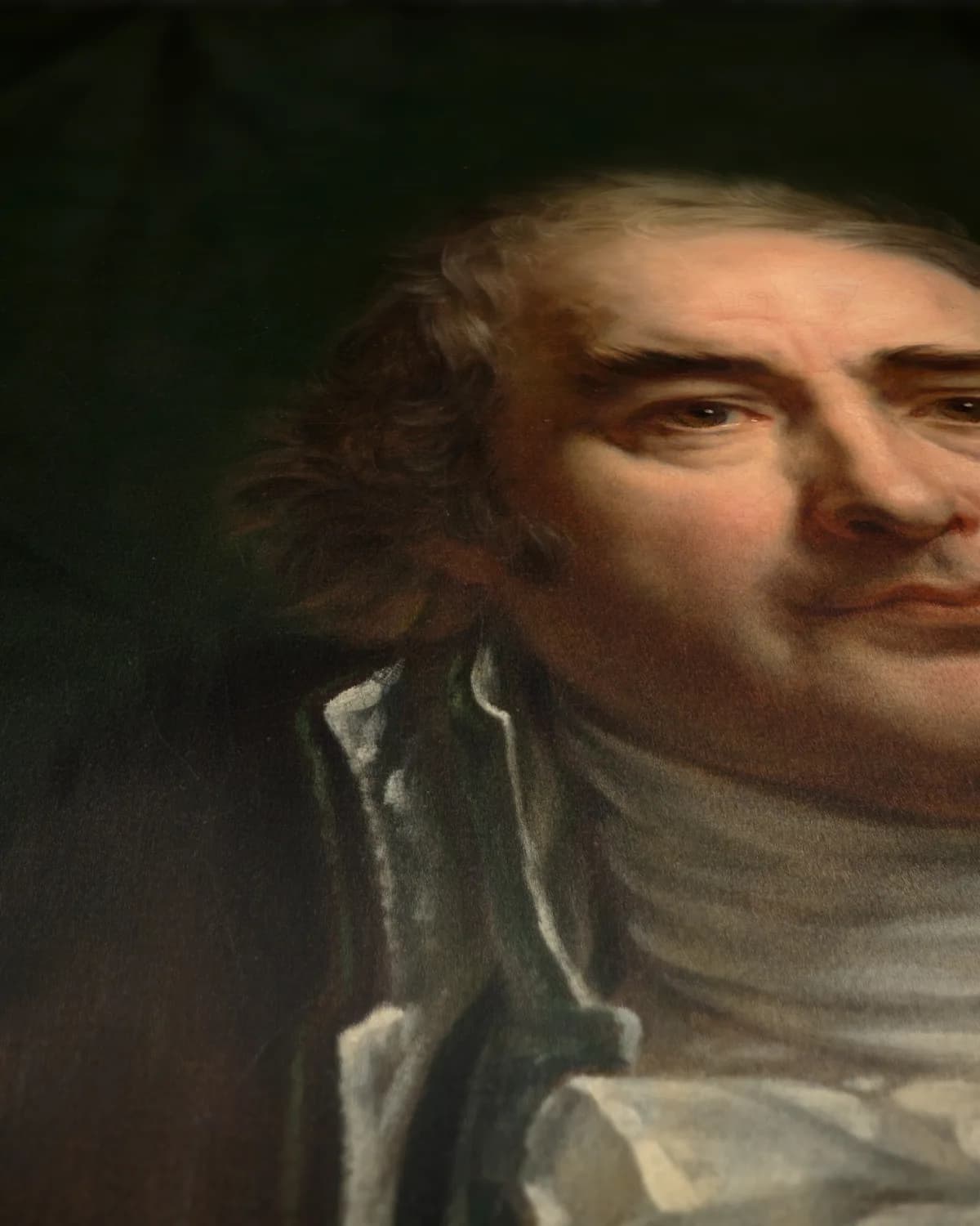 Portret van graaf Jean-Antoine Chaptal op geweven fluweel, uitsnede 3 van 3