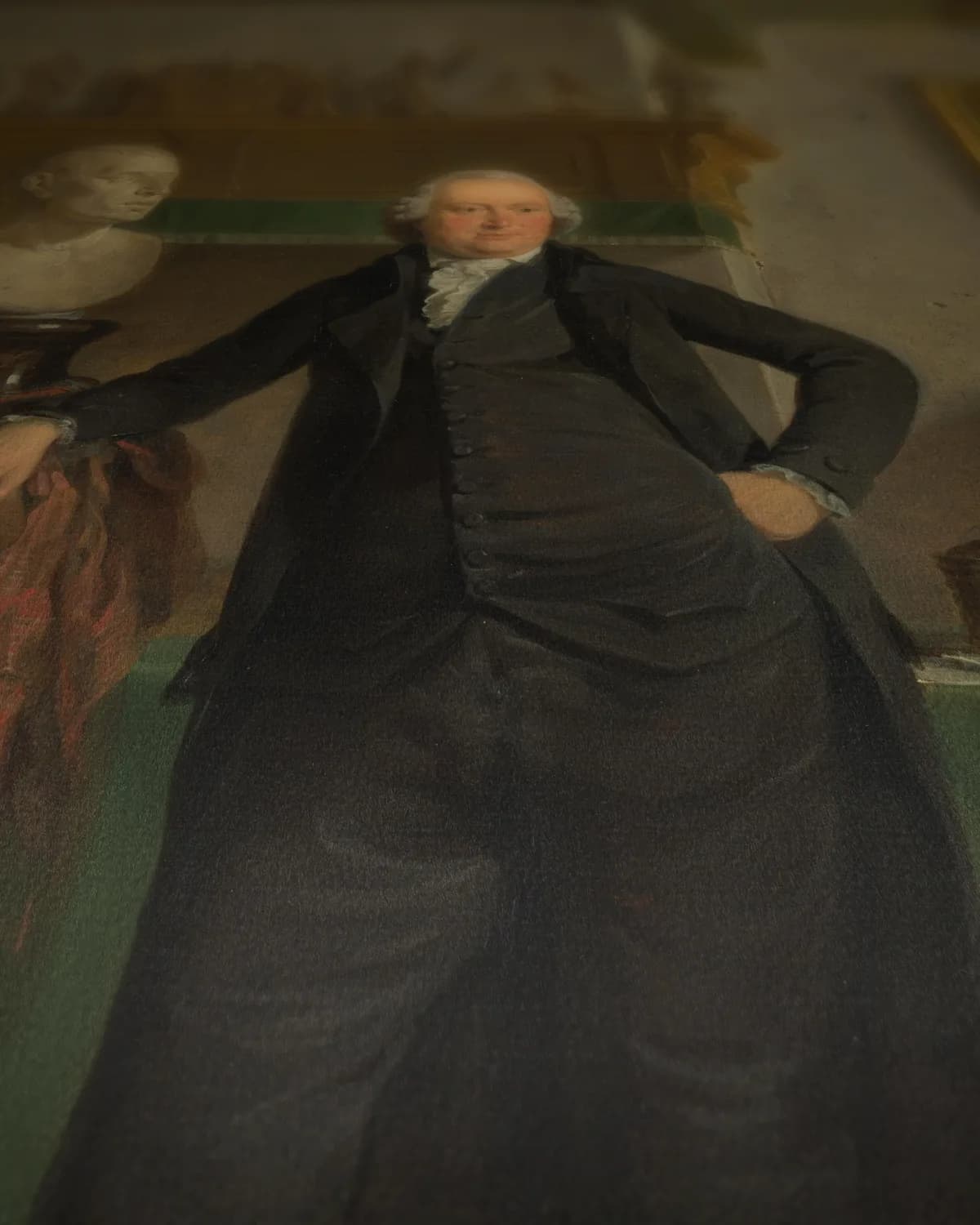 Portret van Jan de Bosch en Margaretha Kroon op geweven fluweel, uitsnede 3 van 3