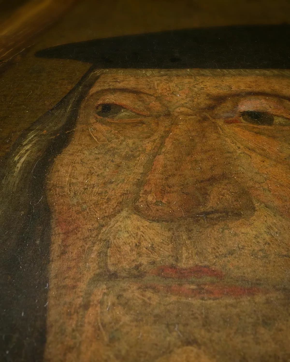 Portret van Jan van Egmond (1438-1516), graaf van Egmond op geweven fluweel, uitsnede 3 van 3