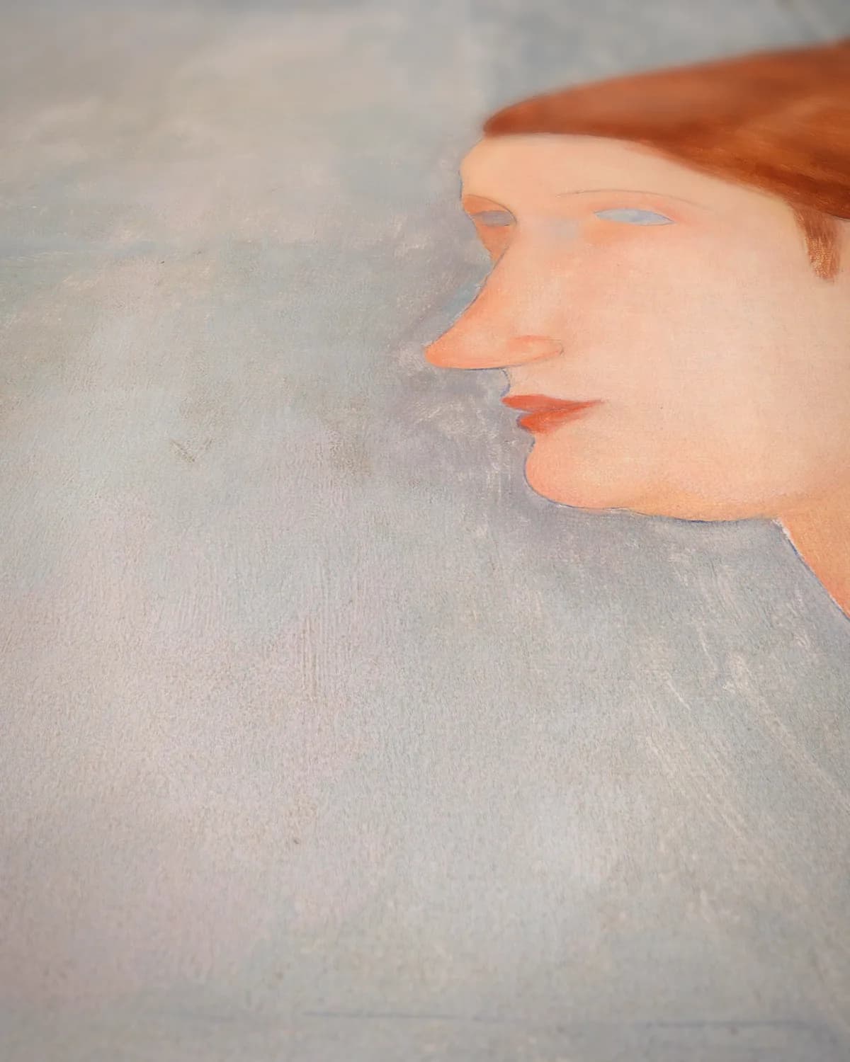 Portret van Jeanne Hébuterne op geweven fluweel, uitsnede 3 van 3