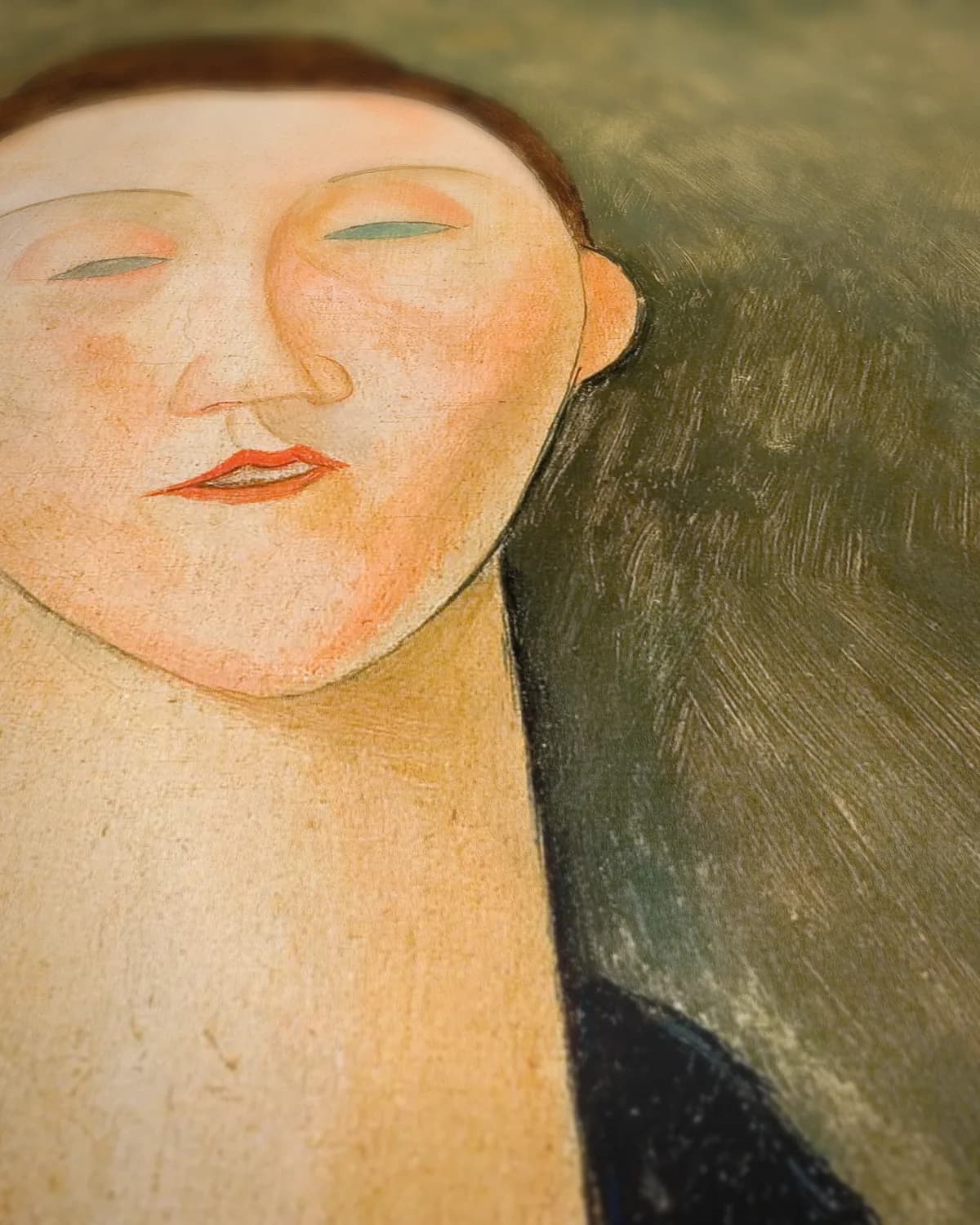 Portret van Lunia Czechowska op geweven fluweel, uitsnede 3 van 3