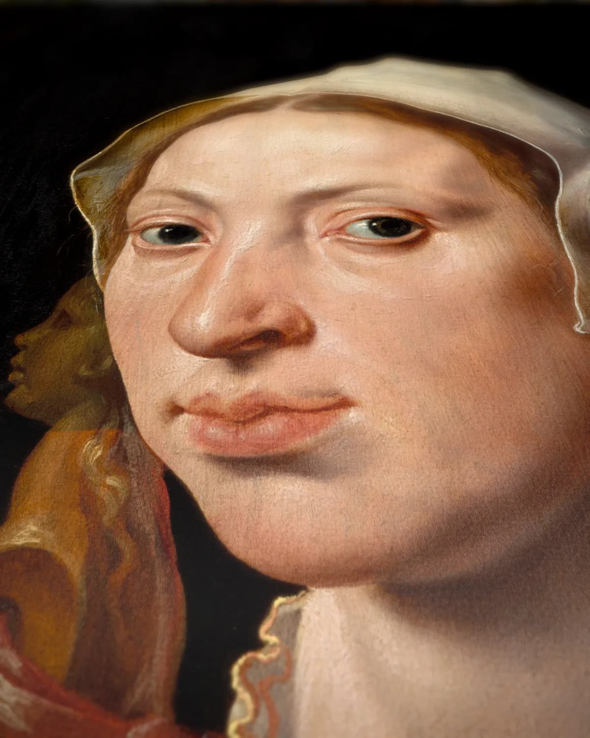 Portret van Machtelt Suijs op geweven fluweel, uitsnede 3 van 3