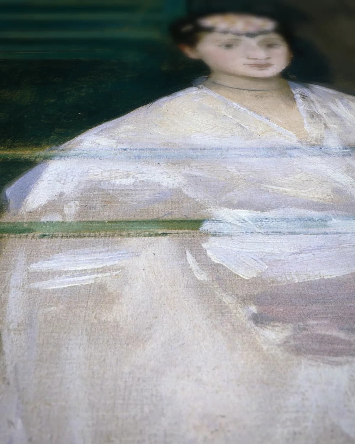 Portret van mademoiselle Claus op geweven fluweel, uitsnede 3 van 3