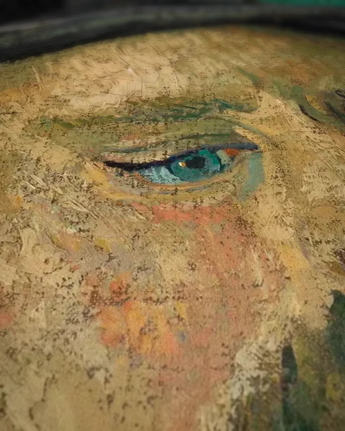 Portret van man met één oog op geweven fluweel, uitsnede 3 van 3