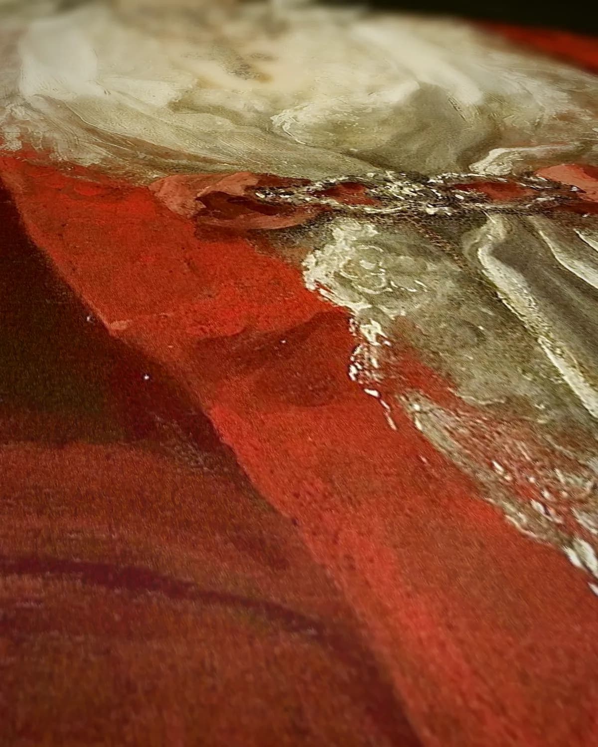 Portret van Mary Edwards op geweven fluweel, uitsnede 2 van 3