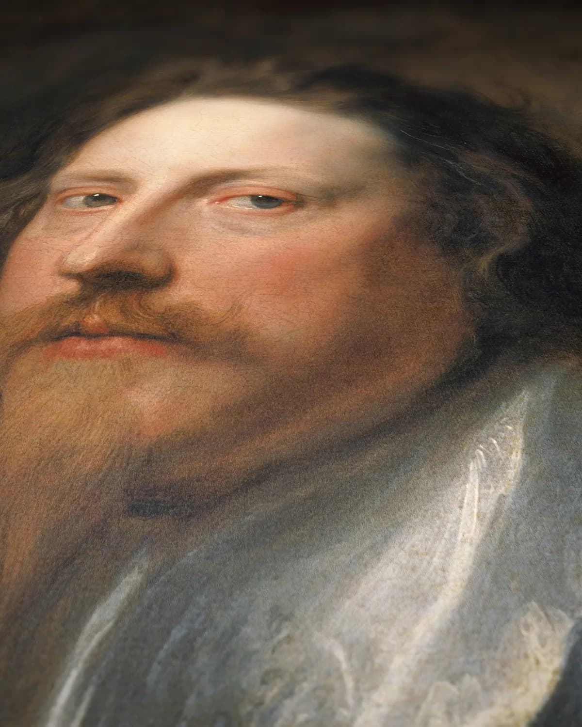Portret van Nicolas Lanier op geweven fluweel, uitsnede 3 van 3
