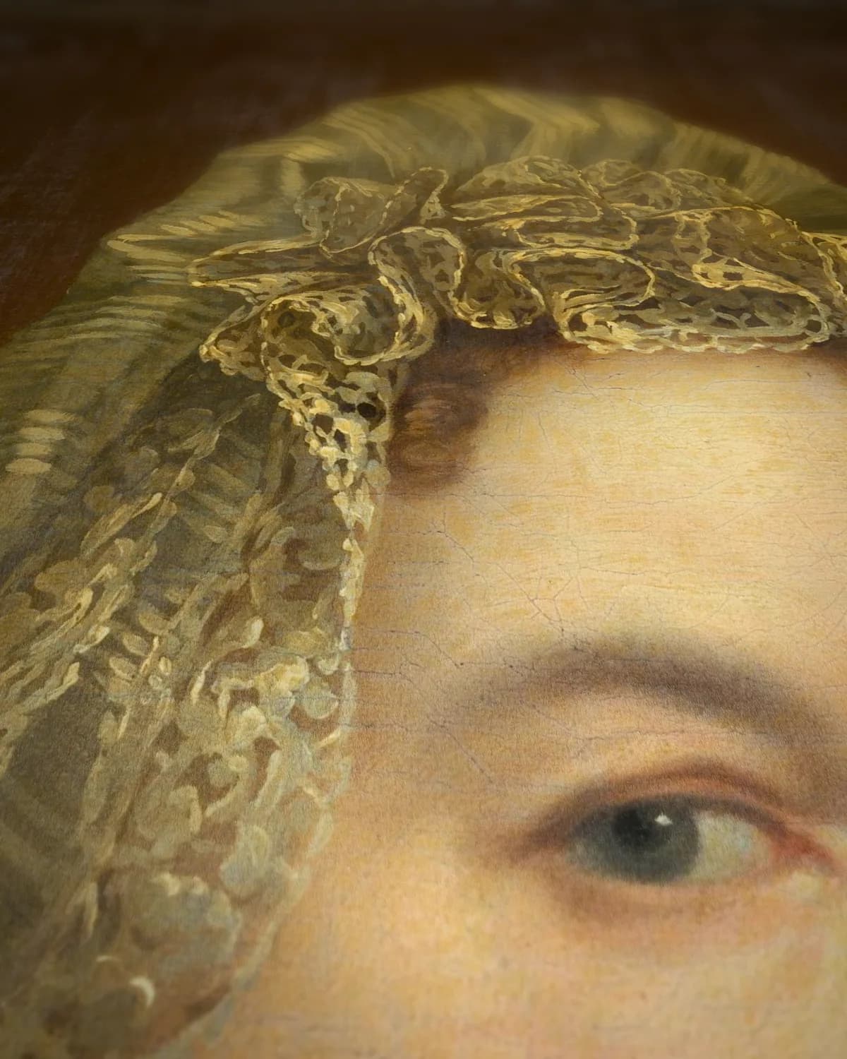 Portret van Petronella Kettingh (1632-1707) op geweven fluweel, uitsnede 3 van 3