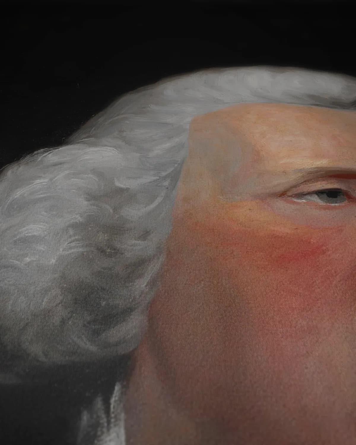 Portret van Thomas Wood op geweven fluweel, uitsnede 3 van 3