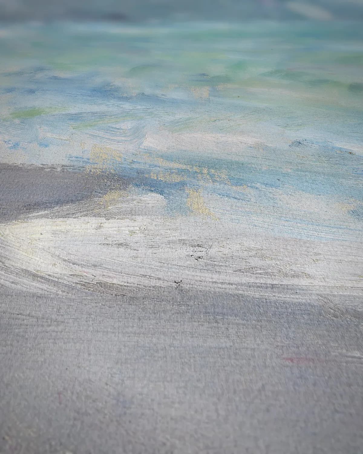 Regen bij Étretat op geweven fluweel, uitsnede 1 van 3