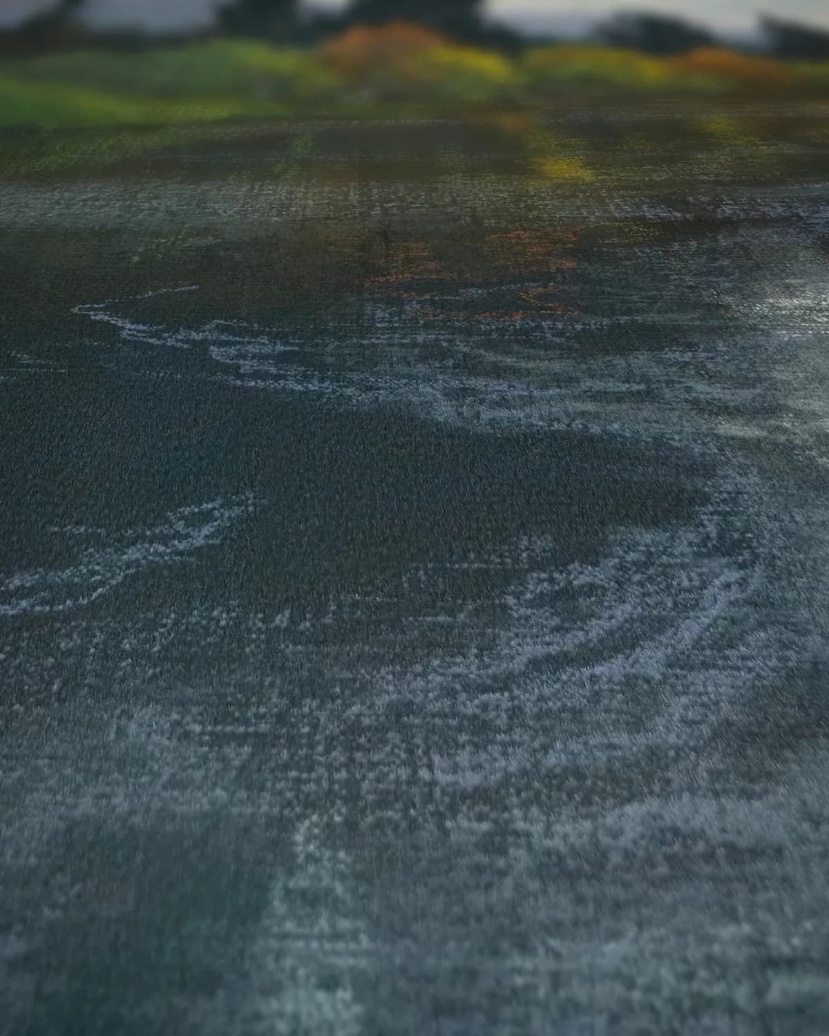 Rivier op geweven fluweel, uitsnede 1 van 3