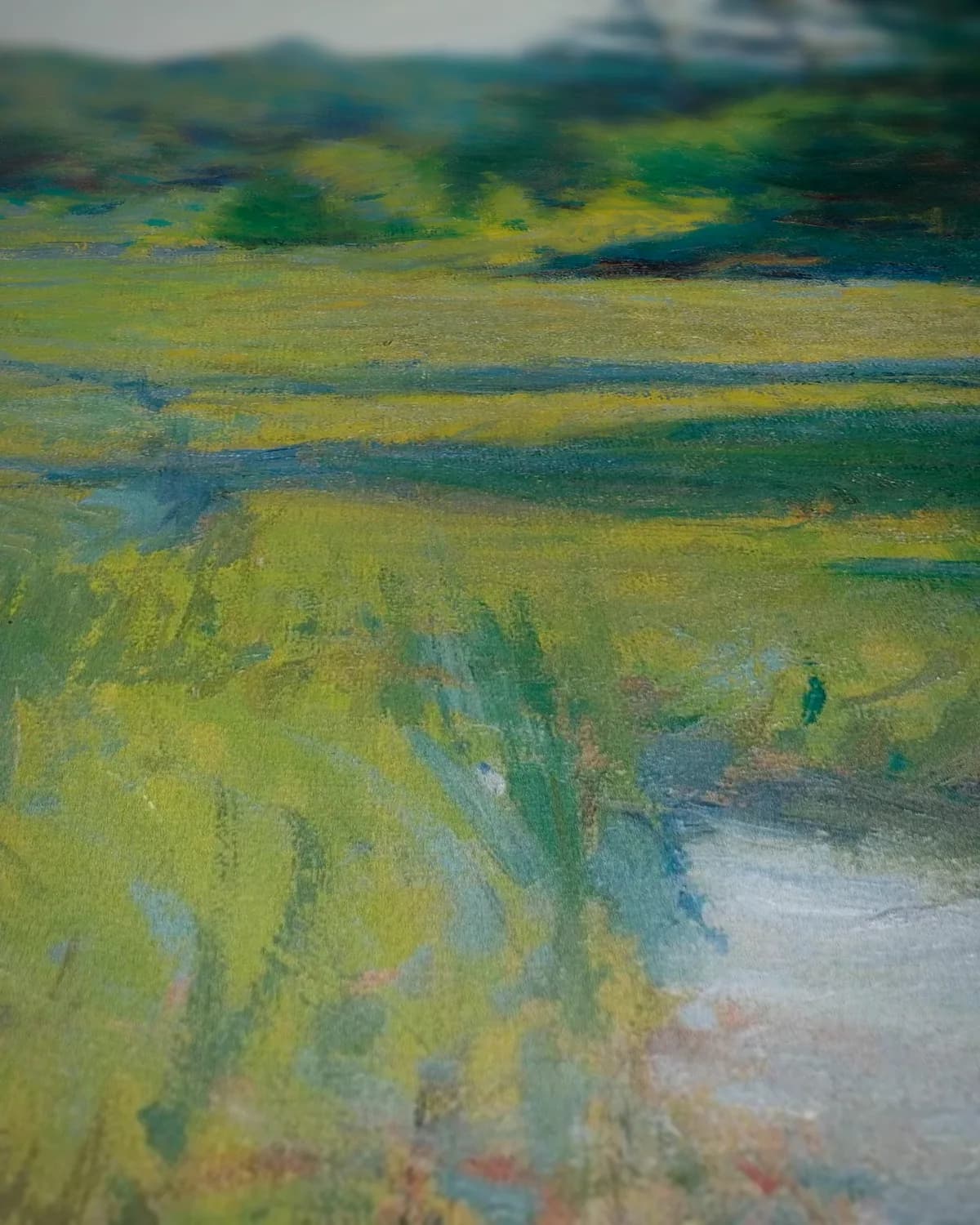 Rivierlandschap op geweven fluweel, uitsnede 3 van 3
