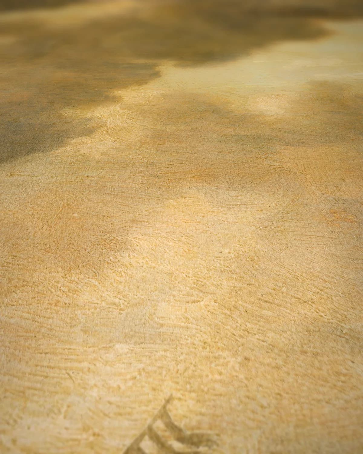 Riviermonding met zeilboten op geweven fluweel, uitsnede 1 van 3