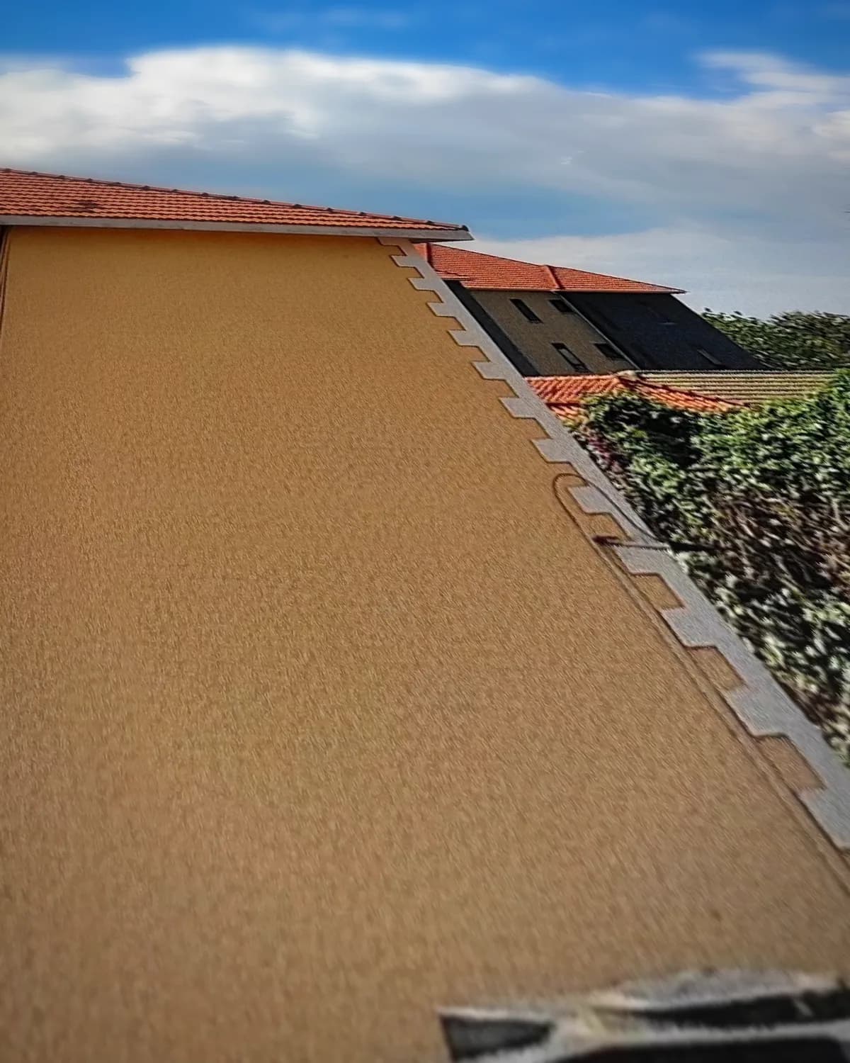 Rode daken op geweven fluweel, uitsnede 2 van 3