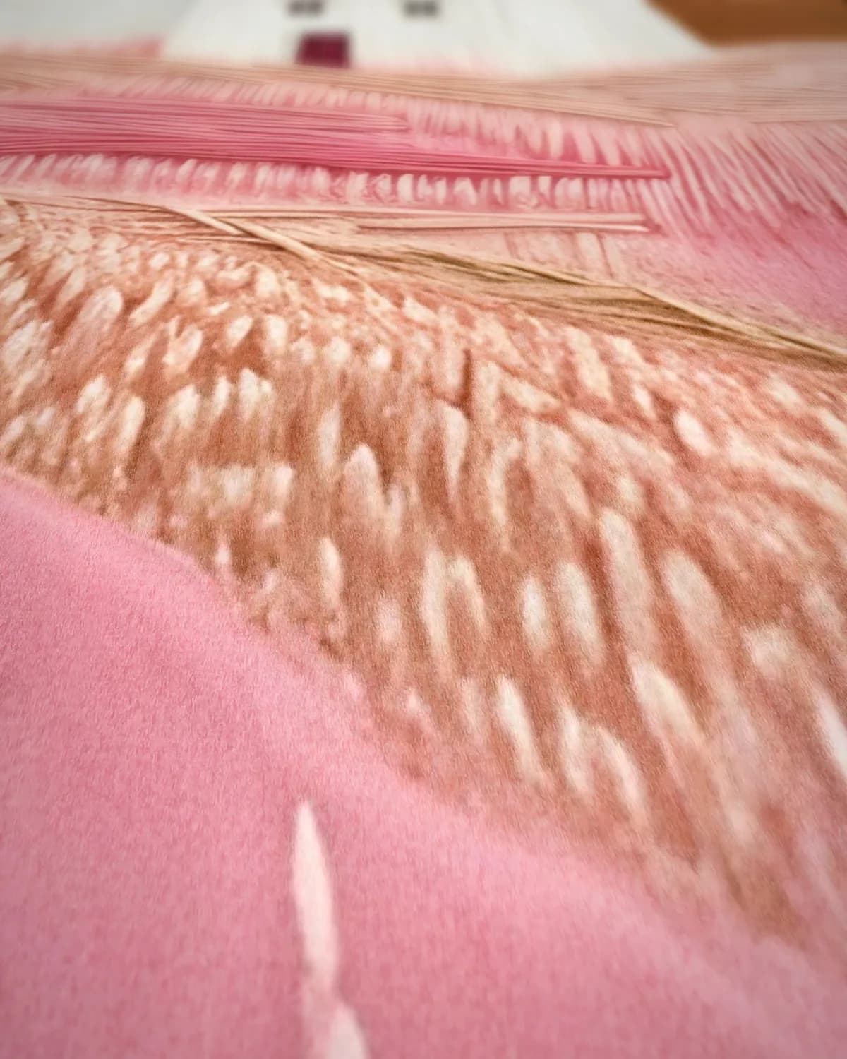 Roze Sereniteit op geweven fluweel, uitsnede 1 van 3