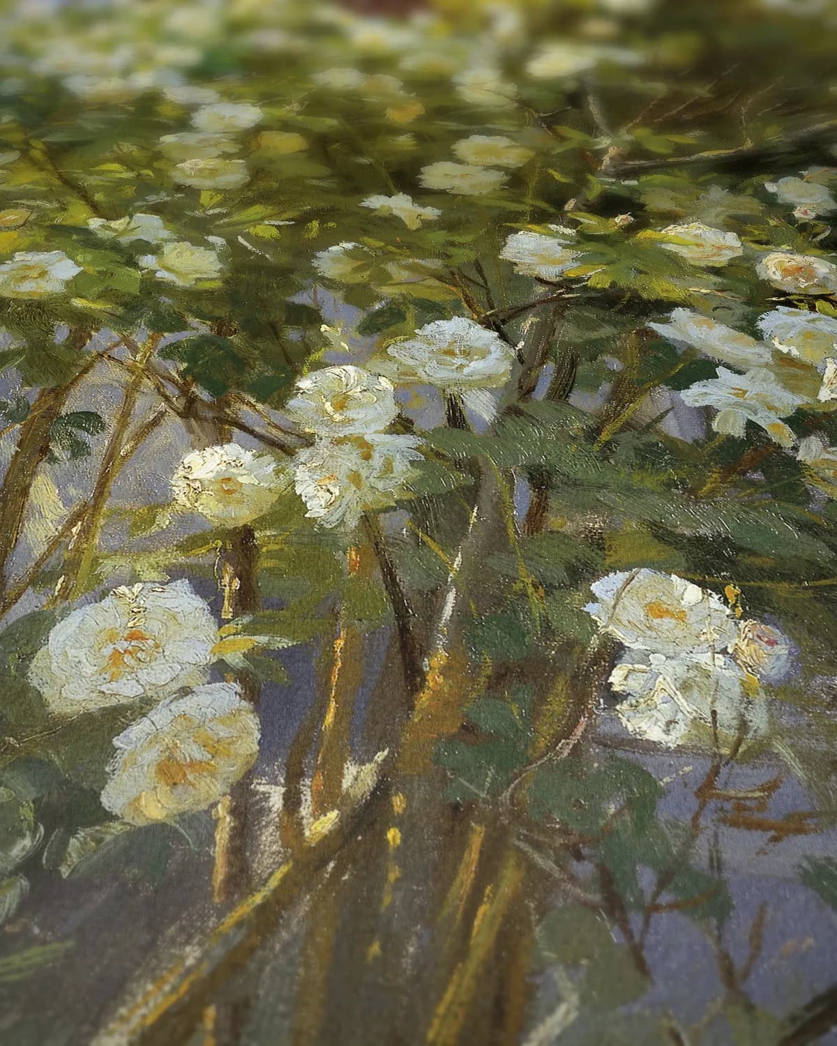 Rozen, Marie Krøyer in de tuinstoel op geweven fluweel, uitsnede 3 van 3