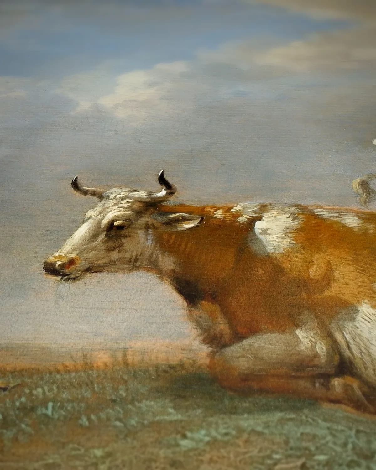 Rustende dieren in de weide op geweven fluweel, uitsnede 3 van 3