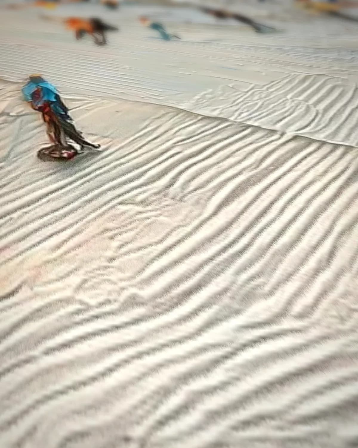 Schaatsen onder de lampjes op geweven fluweel, uitsnede 2 van 3