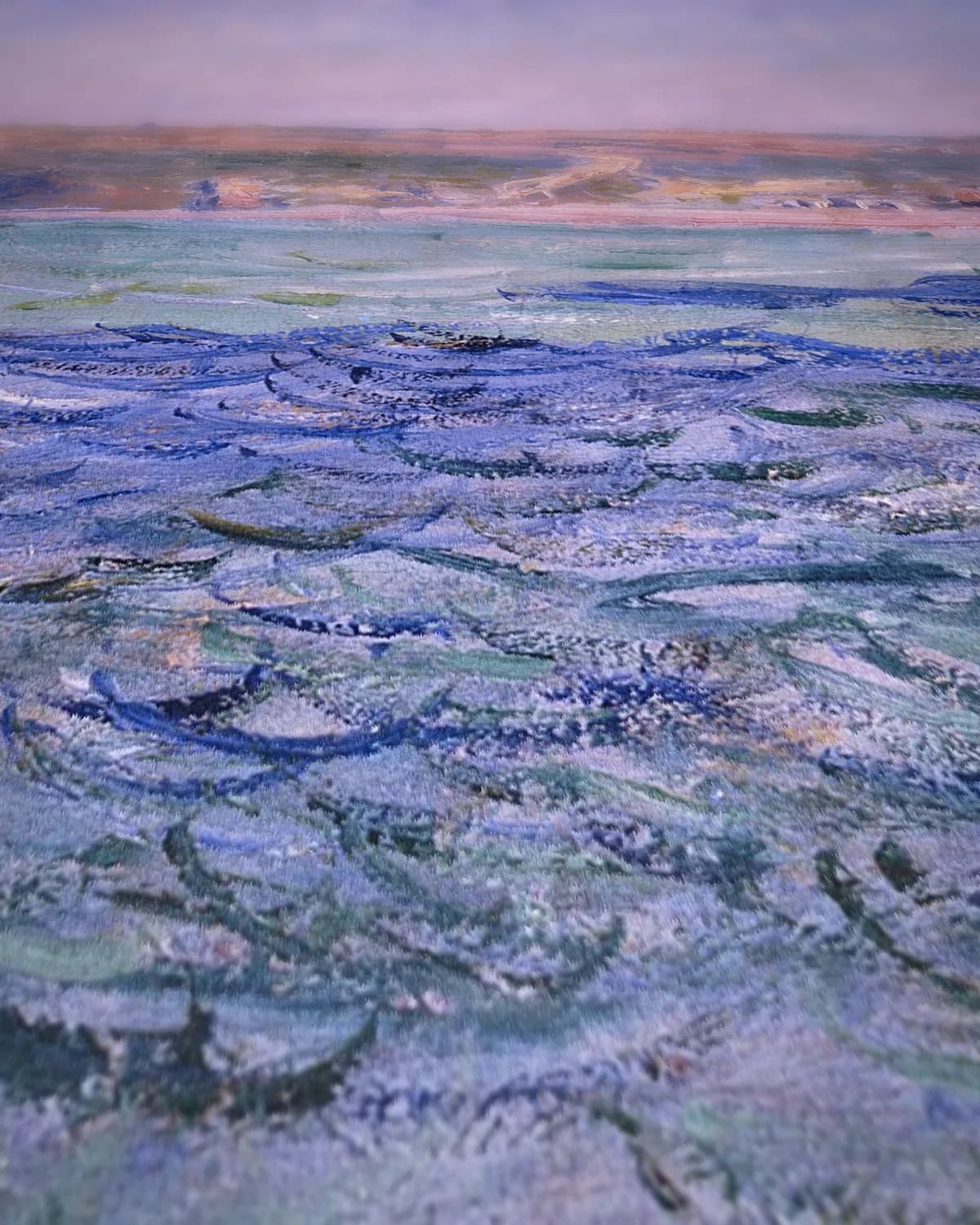 Schaduwen op Zee, De Kliffen bij Pourville op geweven fluweel, uitsnede 1 van 3