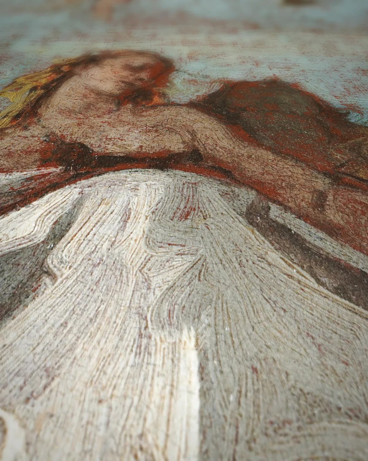 Schets voor een plafond op geweven fluweel, uitsnede 1 van 3