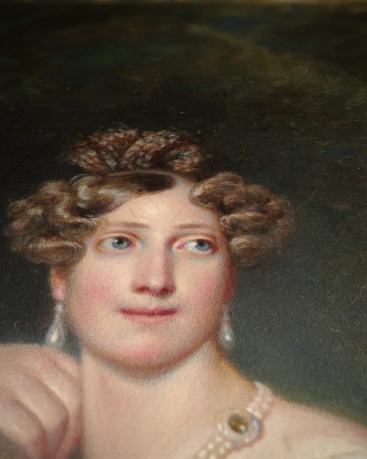 Sophie Guillemette, groothertogin van Baden (1801-1865) op geweven fluweel, uitsnede 3 van 3