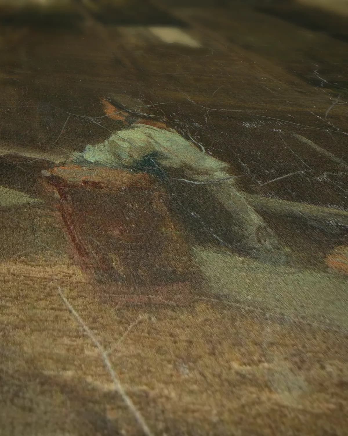 Stadsgezicht op geweven fluweel, uitsnede 2 van 3