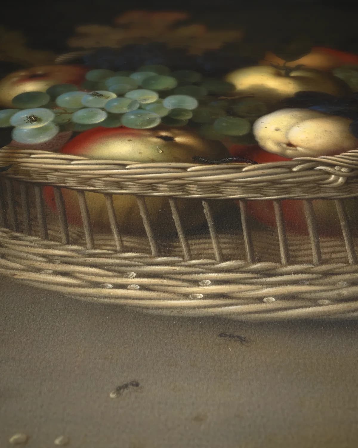 Stilleven met bloemen en schelpen op geweven fluweel, uitsnede 3 van 3