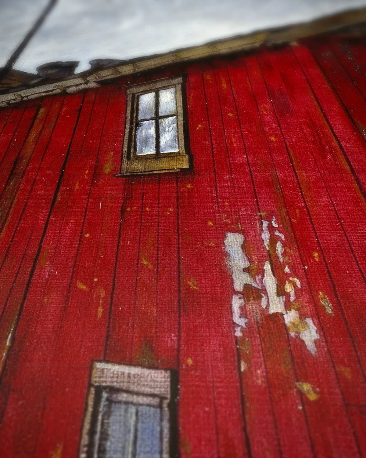 Straat in Røros op geweven fluweel, uitsnede 3 van 3
