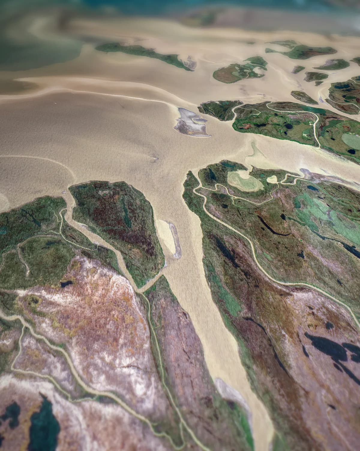 Stromende Delta op geweven fluweel, uitsnede 1 van 3