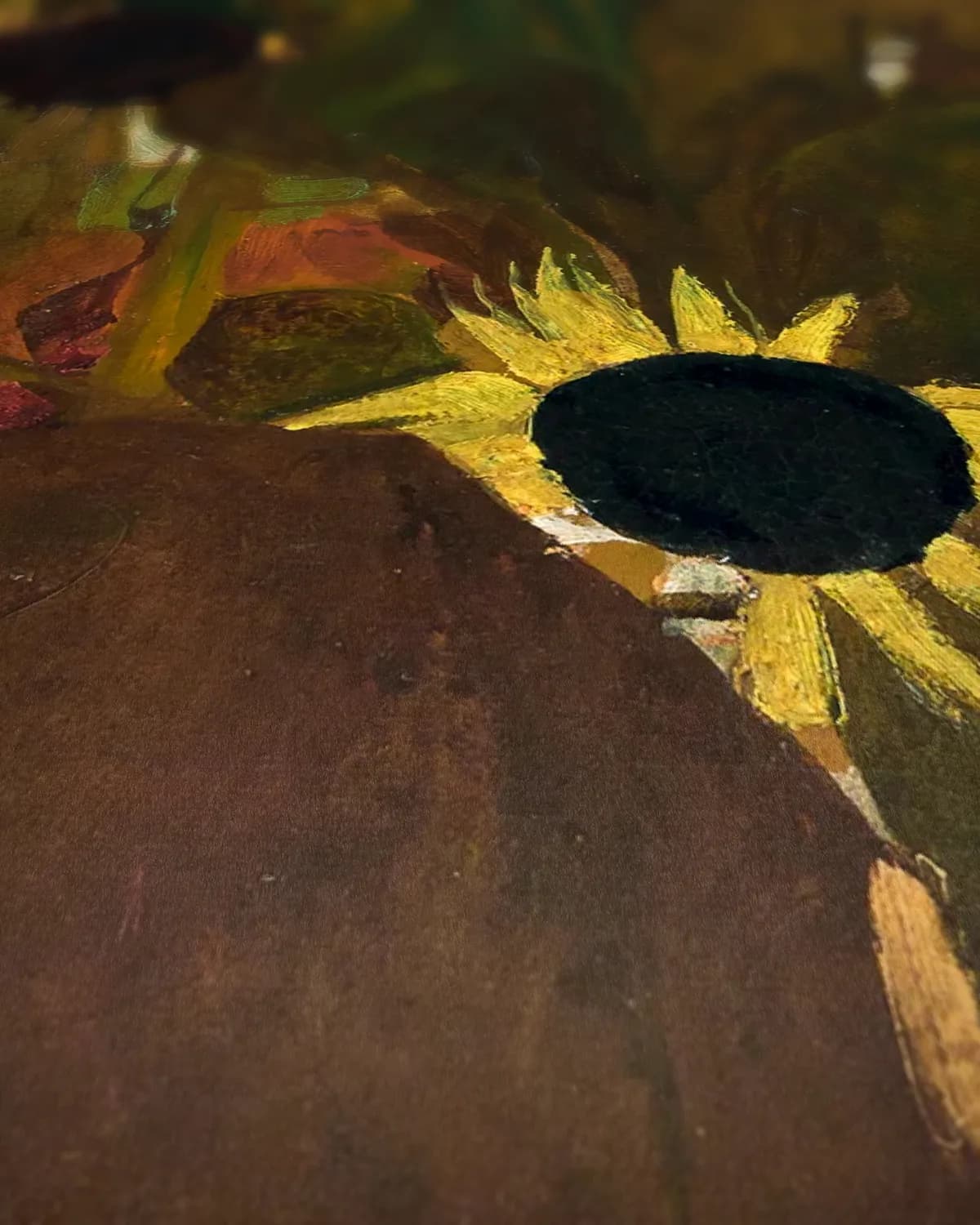 Zonnebloemen I op geweven fluweel, uitsnede 3 van 3