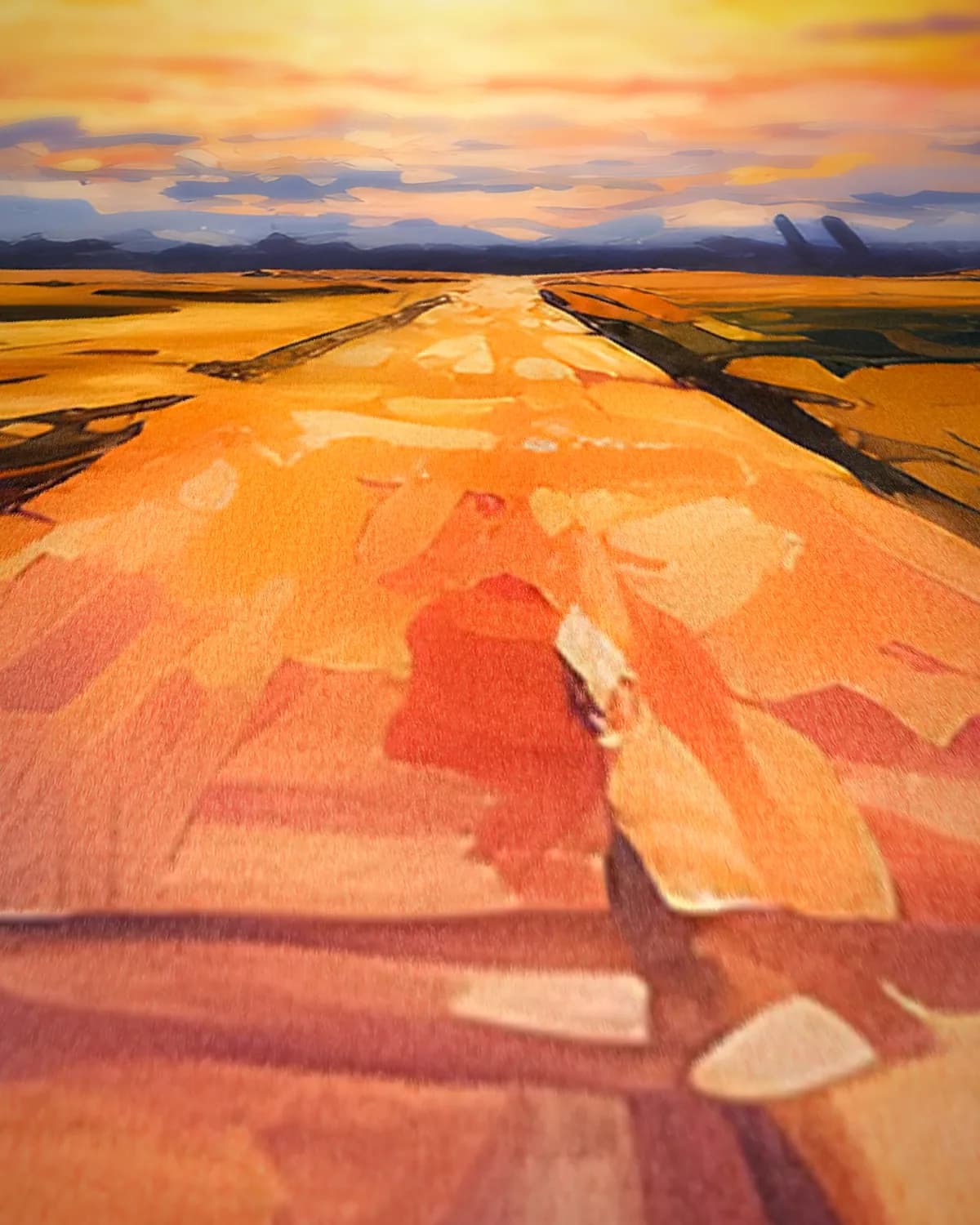 Sunset Landing op geweven fluweel, uitsnede 1 van 3