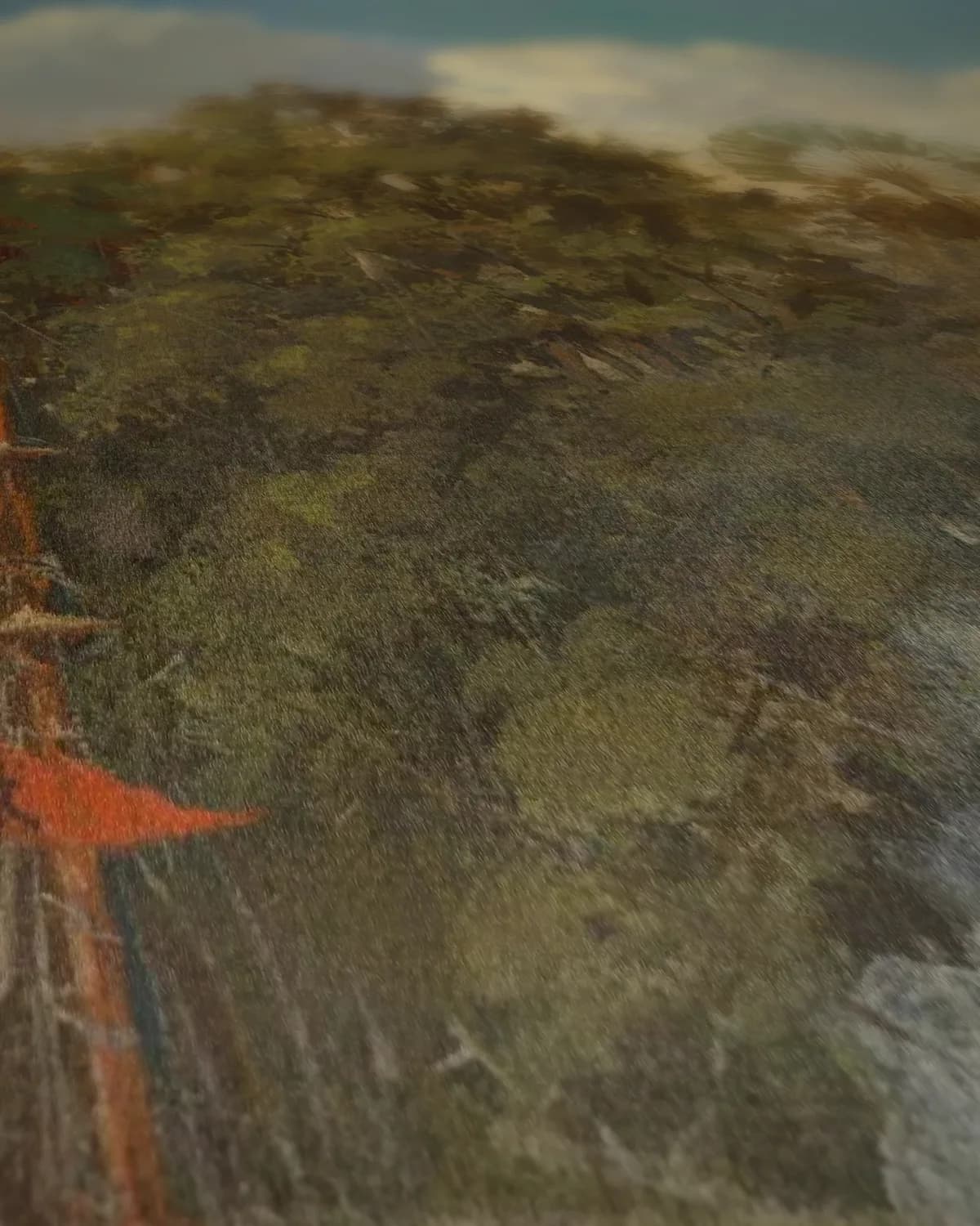 Tafereel uit de Kongsi-oorlogen, West-Kalimantan 1853 op geweven fluweel, uitsnede 2 van 3