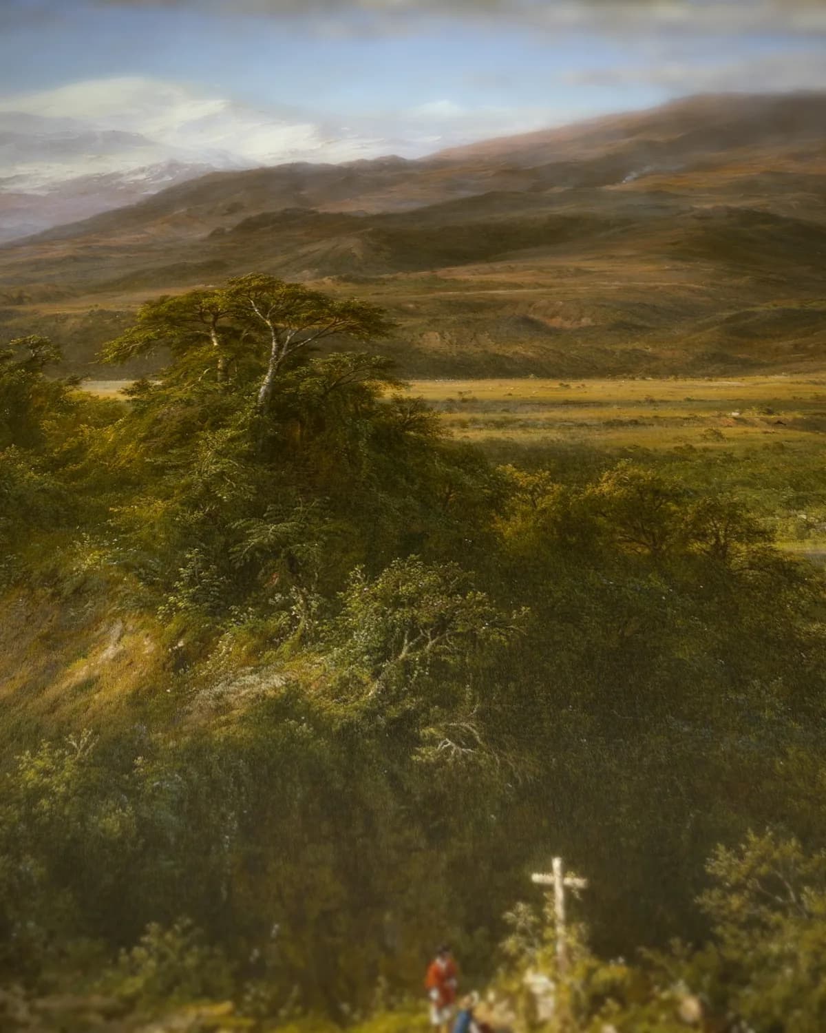 The Heart of the Andes (1859) op geweven fluweel, uitsnede 3 van 3