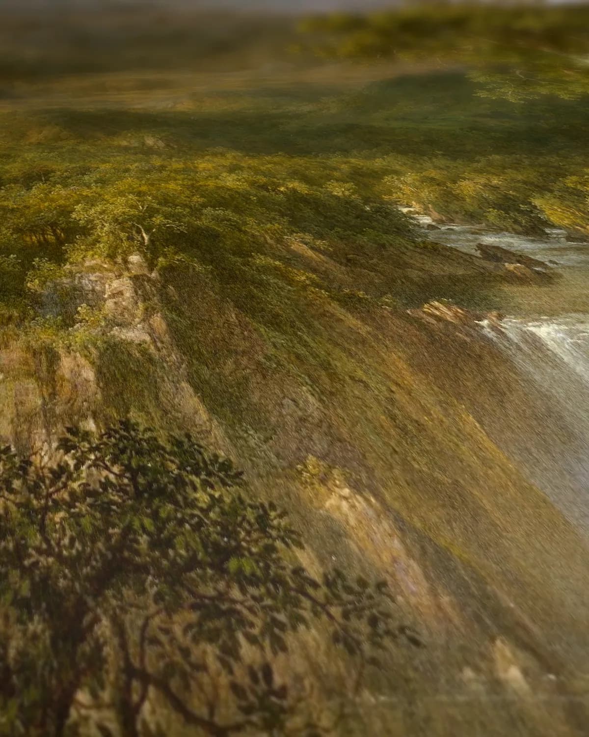 The Heart of the Andes (1859) op geweven fluweel, uitsnede 2 van 3