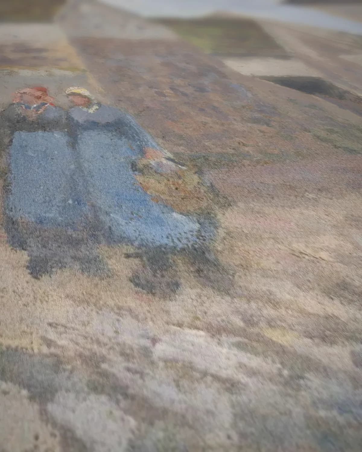 De vijver bij Ennery op geweven fluweel, uitsnede 2 van 3