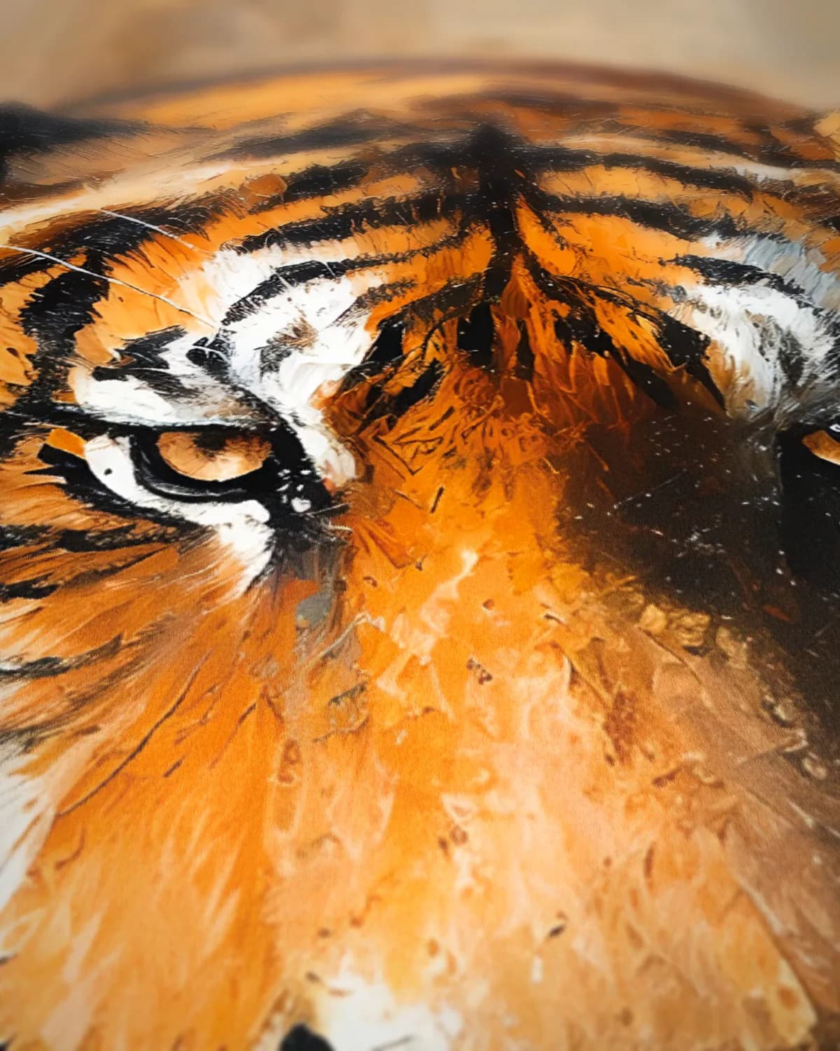 Tijger in Actie op geweven fluweel, uitsnede 3 van 3