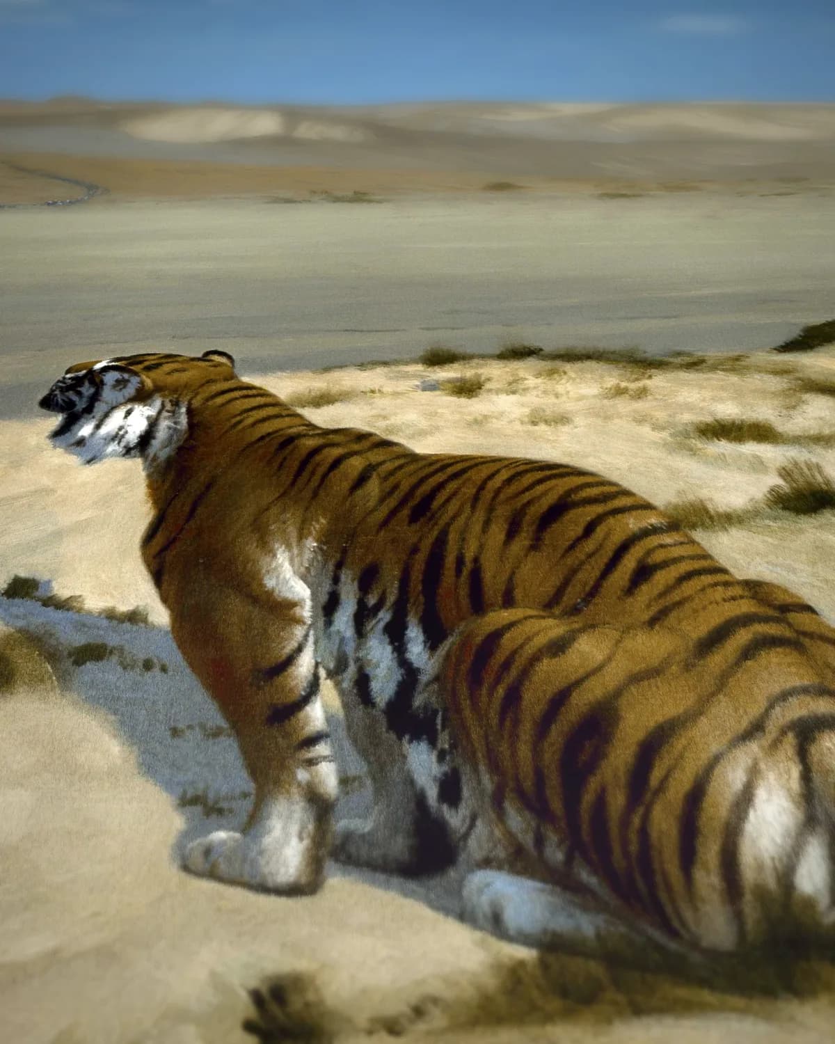 Tijger op de loer op geweven fluweel, uitsnede 3 van 3