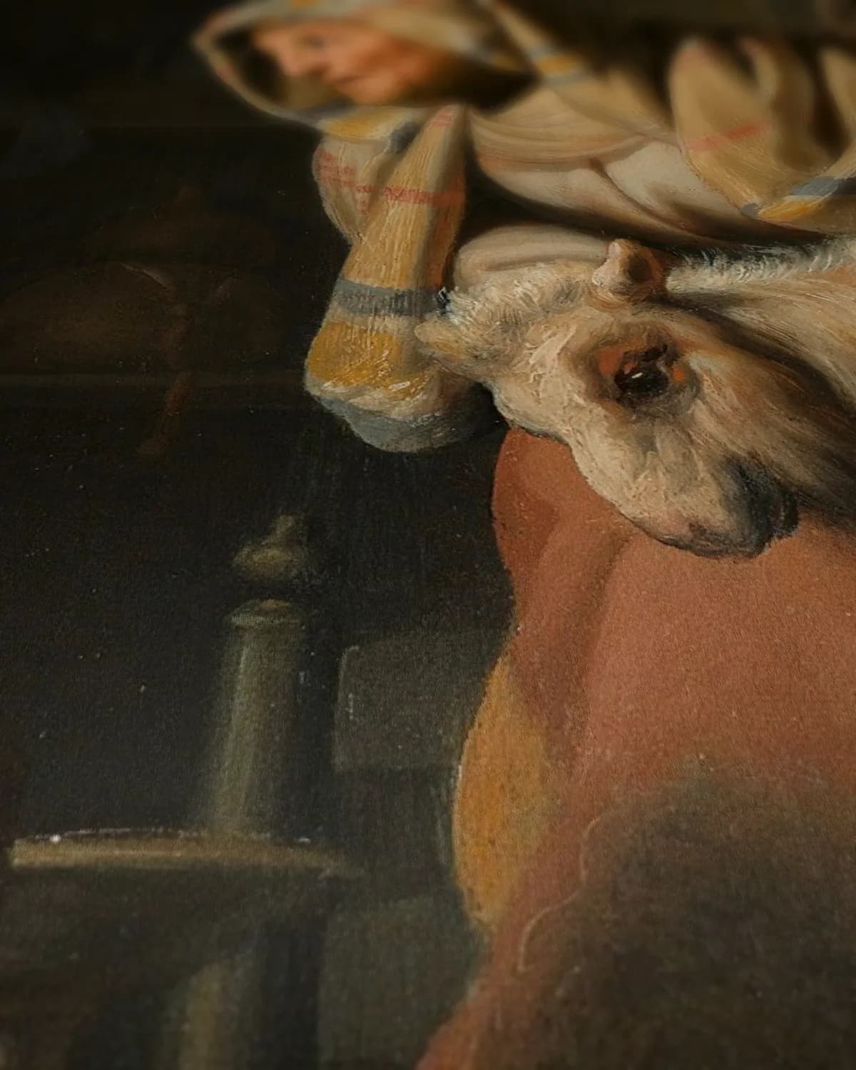 Tobit en Anna met het bokje op geweven fluweel, uitsnede 3 van 3