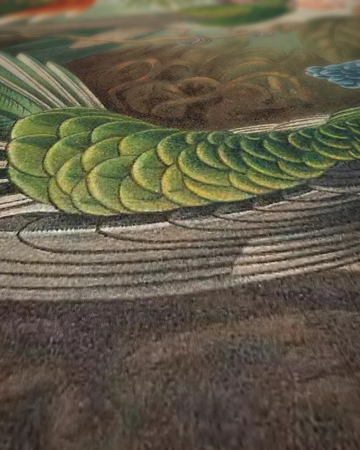 Trochilidae (Kunstformen der Natur, plaat 99) op geweven fluweel, uitsnede 1 van 3